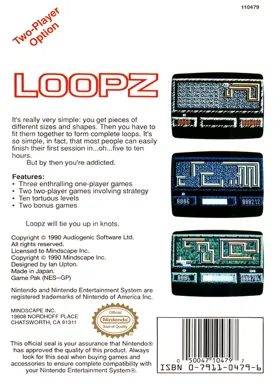 Loopz (USA) box cover back